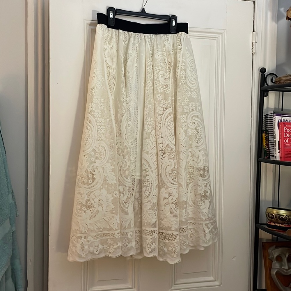 Cream Lace Skirt